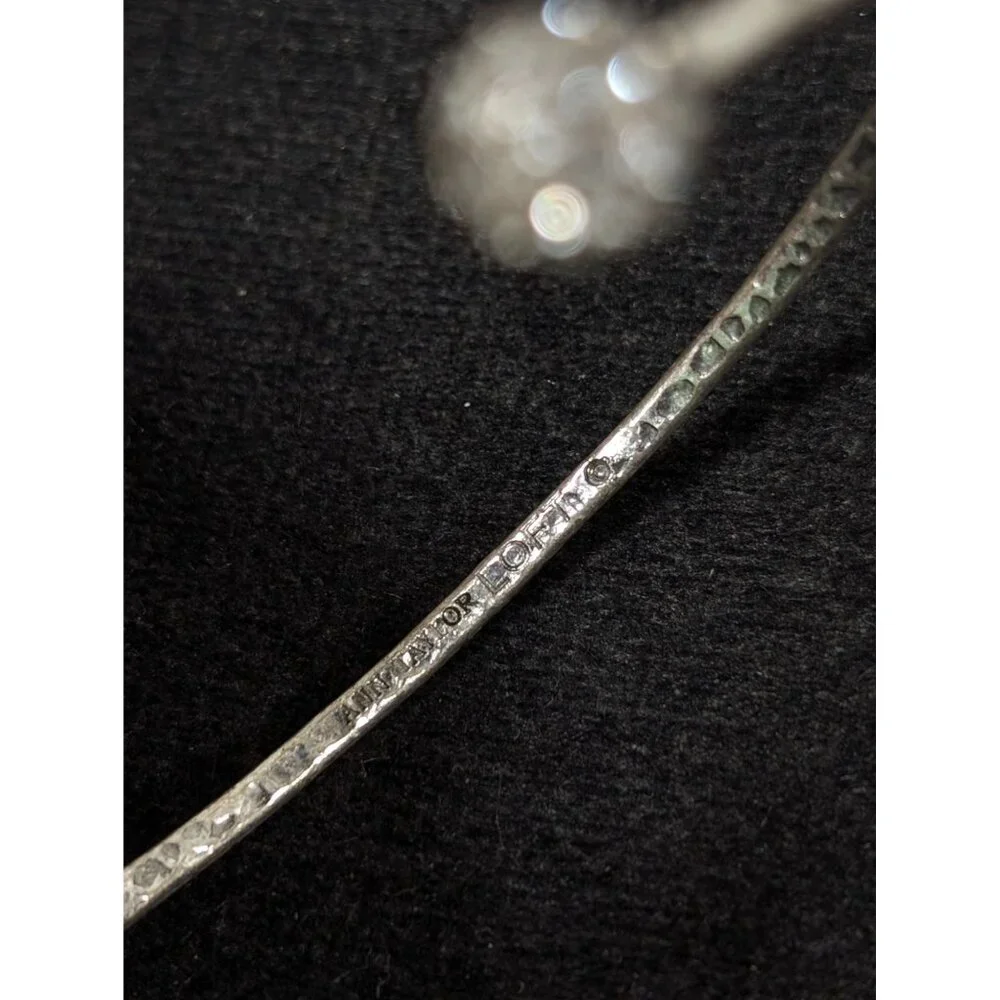 Ann Taylor LOFT Distressed Silver Tone Hammered Crystal Ball Cuff Bracelet 6